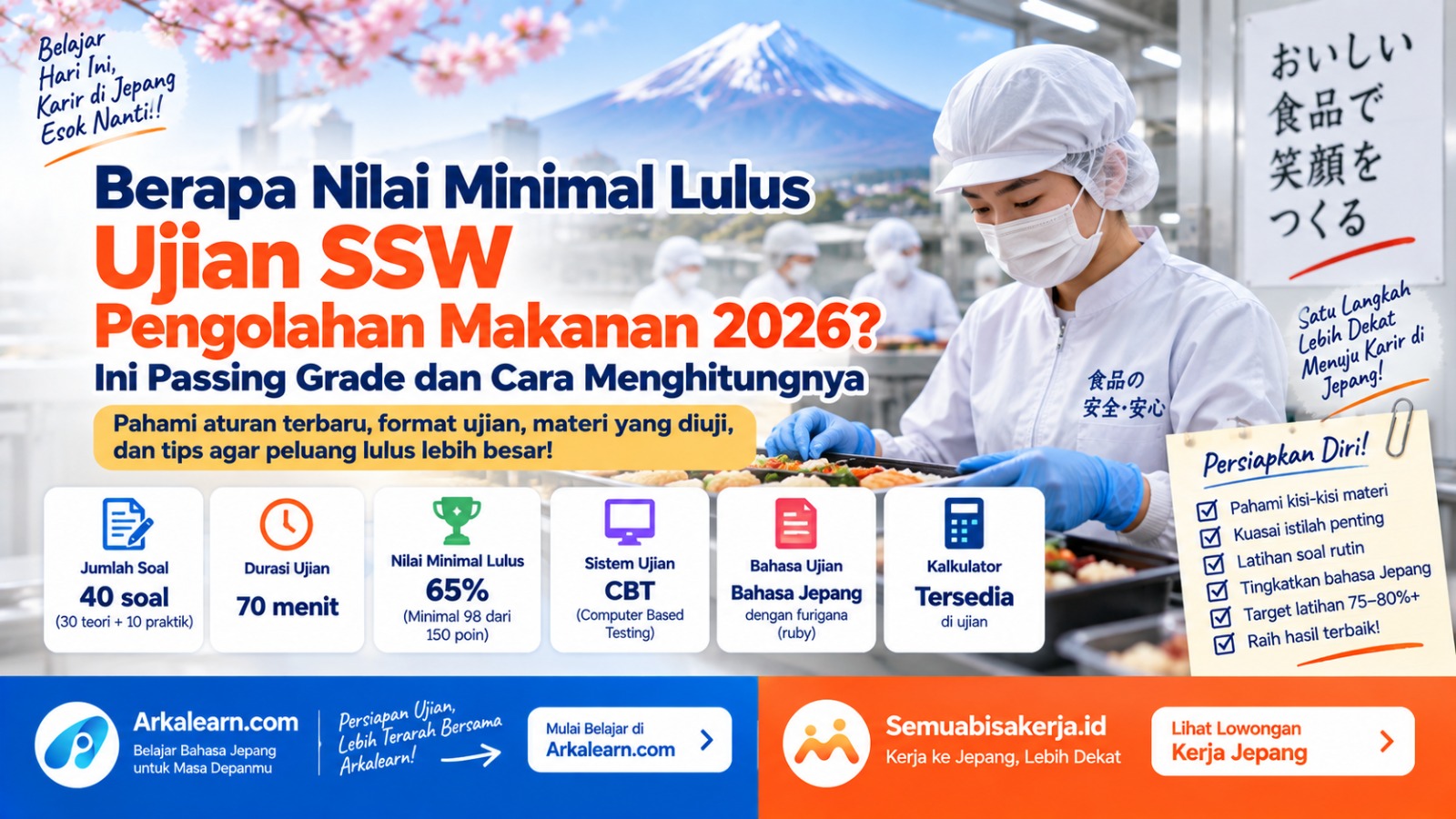 Nilai Minimal Lulus SSW Pengolahan Makanan 2026